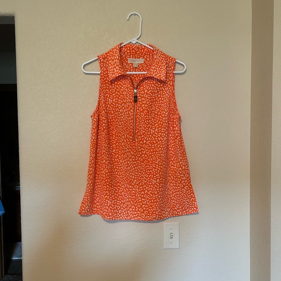 Michael Kors Tops - Michael Kors Orange Leopard Print Tank
